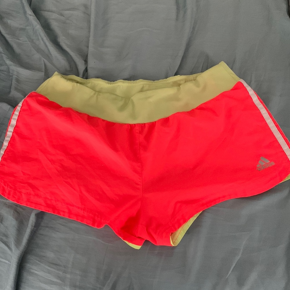 Adidas neon pink track shorts - medium